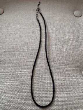 Pandora Black Leather Necklace | 18” | ALE Hallmarked | Charm Necklace